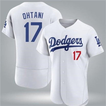 Los Angeles Dodgers #17 Shohei Ohtani White Home Authentic Patch Jersey Baseball Jerseys - Main View