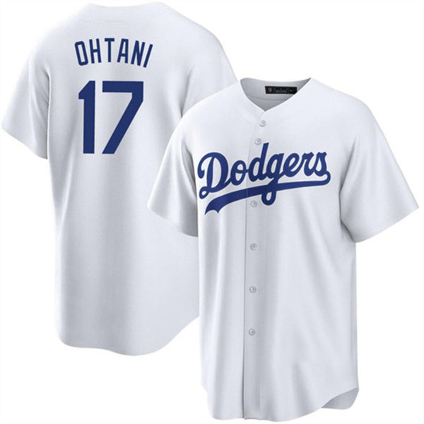 Los Angeles Dodgers #17 Shohei Ohtani White Home Authentic Patch Jersey Baseball Jerseys - Main View