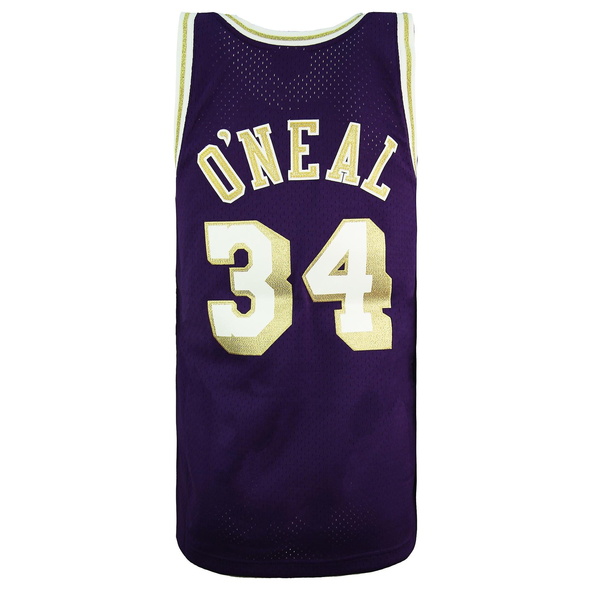 LA.Lakers #34 Shaquille O'Neal Purple Mitchell & Ness Stitched American Basketball Jersey - Main View