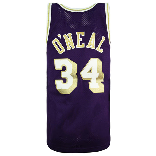 LA.Lakers #34 Shaquille O'Neal Purple Mitchell & Ness Stitched American Basketball Jersey - Main View
