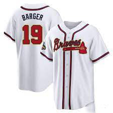 Atlanta Braves #19 Alec Barger  Alternate Authentic Player Jersey Stitches Baseball Jerseys - Main View