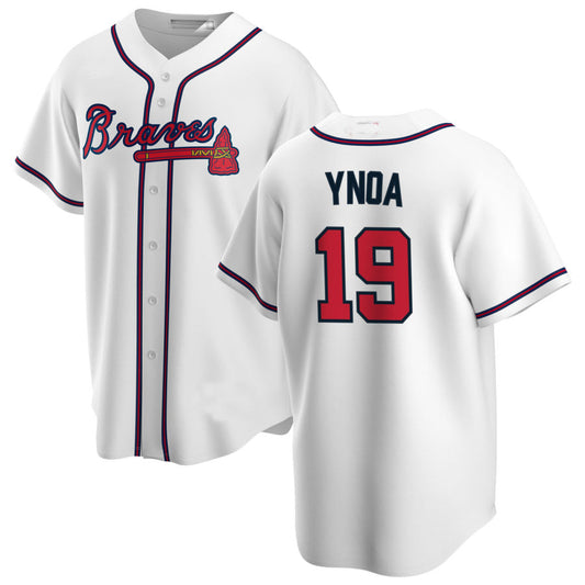 Atlanta Braves #19 Huascar Ynoa White Alternate Authentic Player Jersey Stitches Baseball Jerseys - Main View