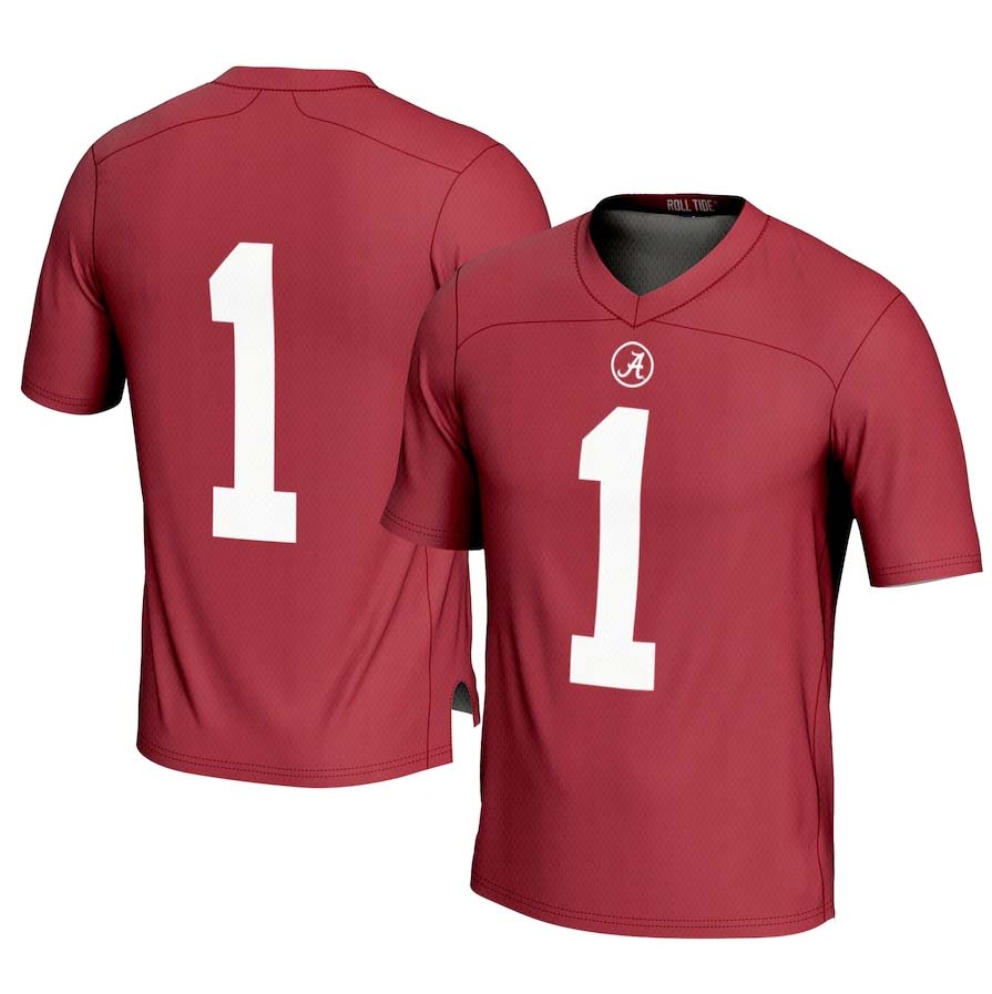 #1 A.Crimson Tide GameDay Greats Football Jersey - Crimson Stitched American College Jerseys - Main View