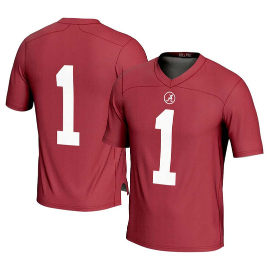 #1 A.Crimson Tide GameDay Greats Football Jersey - Crimson Stitched American College Jerseys - Main View