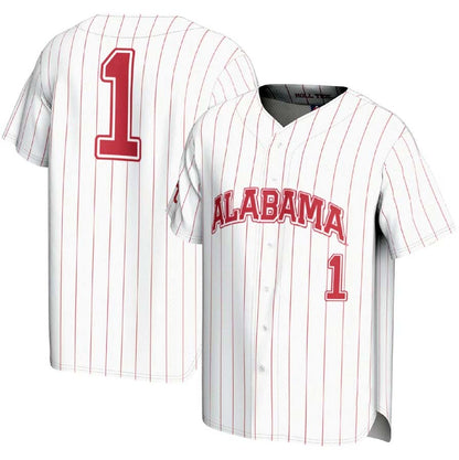 #1 A.Crimson Tide GameDay Greats Lightweight Baseball Fashion Jersey - White Stitched American College Jerseys - Main View