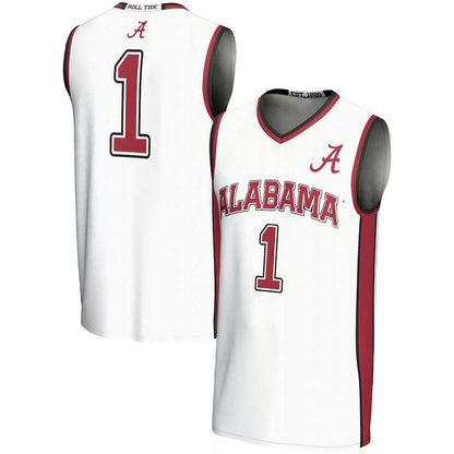 #1 A.Crimson Tide GameDay Greats Lightweight Basketball Jersey - White Stitched American College Jerseys - Main View