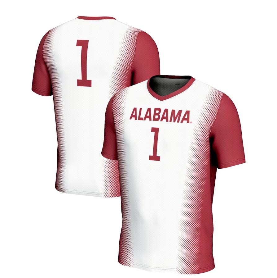 #1 A.Crimson Tide GameDay Greats Lightweight Soccer Jersey - White Stitched American College Jerseys - Main View