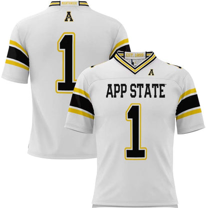 #1 A.State Mountaineers GameDay Greats Endzone Football Jersey - White Stitched American College Jerseys - Main View