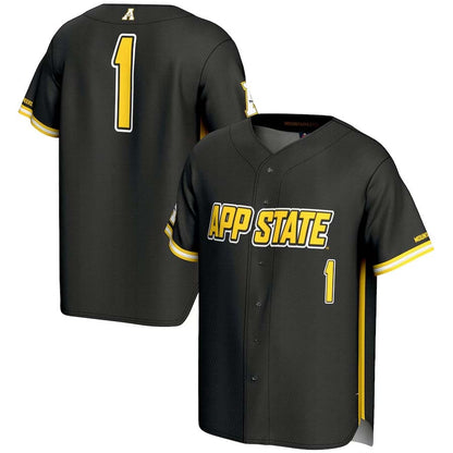 #1 A.State Mountaineers GameDay Greats Lightweight Baseball Fashion Jersey - Black Stitched American College Jerseys - Main View