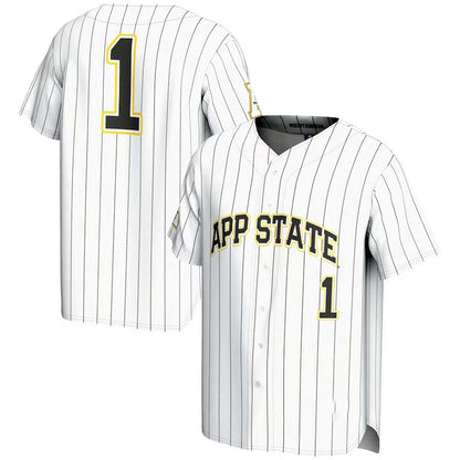 #1 A.State Mountaineers GameDay Greats Lightweight Baseball Jersey - White Stitched American College Jerseys - Main View