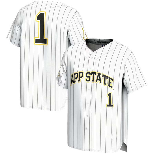 #1 A.State Mountaineers GameDay Greats Lightweight Baseball Jersey - White Stitched American College Jerseys - Main View
