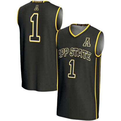 #1 A.State Mountaineers GameDay Greats Lightweight Basketball Jersey - Black Stitched American College Jerseys - Main View