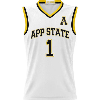 #1 A.State Mountaineers GameDay Greats Lightweight Basketball Jersey - White Stitched American College Jerseys - Main View