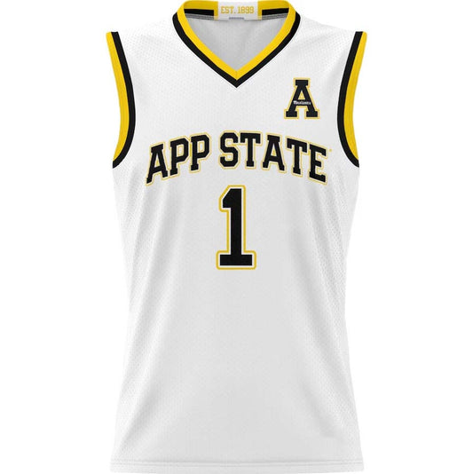 #1 A.State Mountaineers GameDay Greats Lightweight Basketball Jersey - White Stitched American College Jerseys - Main View