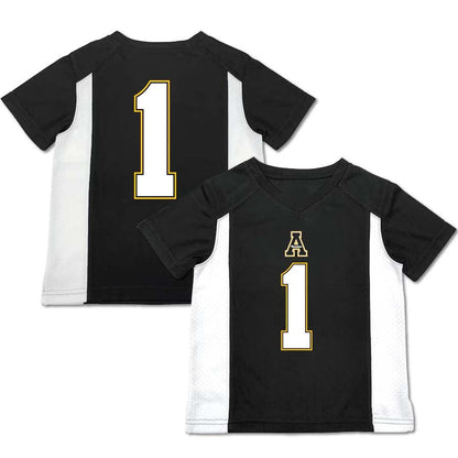#1 A.State Mountaineers Garb Toddler Football Jersey - Black Stitched American College Jerseys - Main View