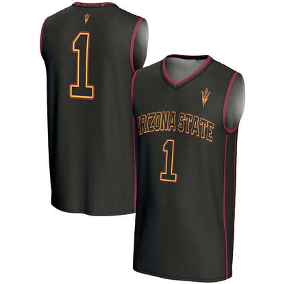 #1 A.State Sun Devils GameDay Greats Lightweight Basketball Jersey - Black Stitched American College Jerseys - Main View