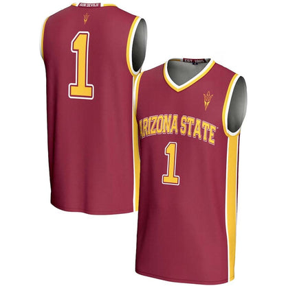 #1 A.State Sun Devils GameDay Greats Unisex Lightweight Basketball Jersey - Maroon Stitched American College Jerseys - Main View