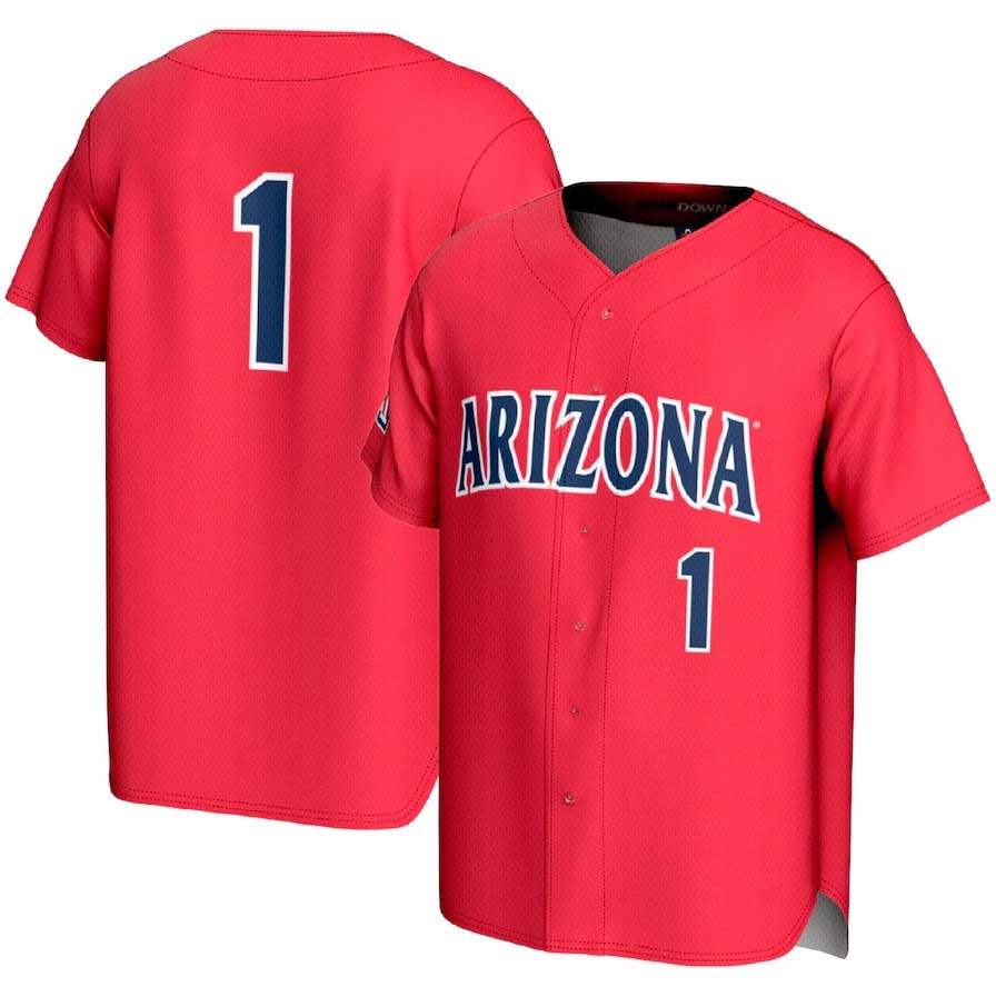 #1 A.Wildcats GameDay Greats Lightweight Baseball Fashion Jersey - Red Stitched American College Jerseys - Main View