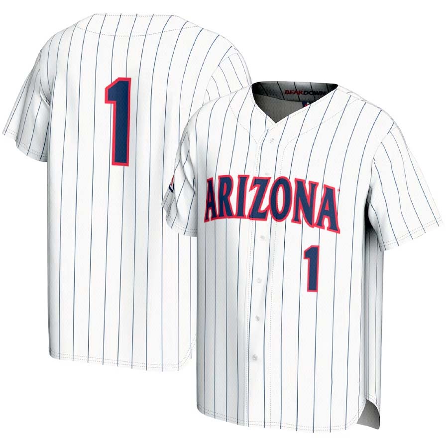 #1 A.Wildcats GameDay Greats Lightweight Baseball Fashion Jersey - White Stitched American College Jerseys - Main View