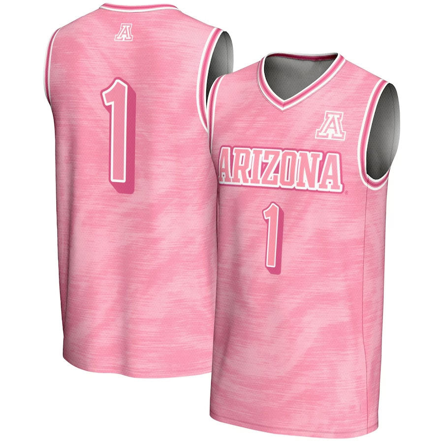 #1 A.Wildcats GameDay Greats Unisex Lightweight Basketball Fashion Jersey - Pink Stitched American College Jerseys - Main View