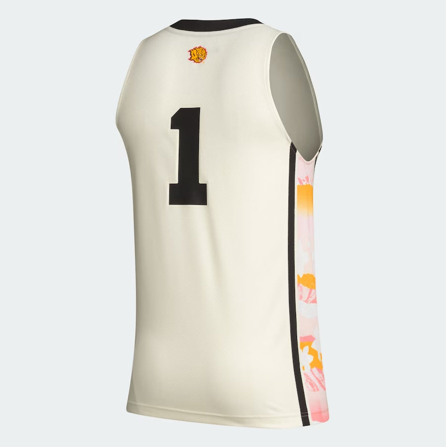 #1 A.Pine Bluff Golden Lions Honoring Black Excellence Basketball Jersey - Khaki Stitched American College Jerseys - Main View
