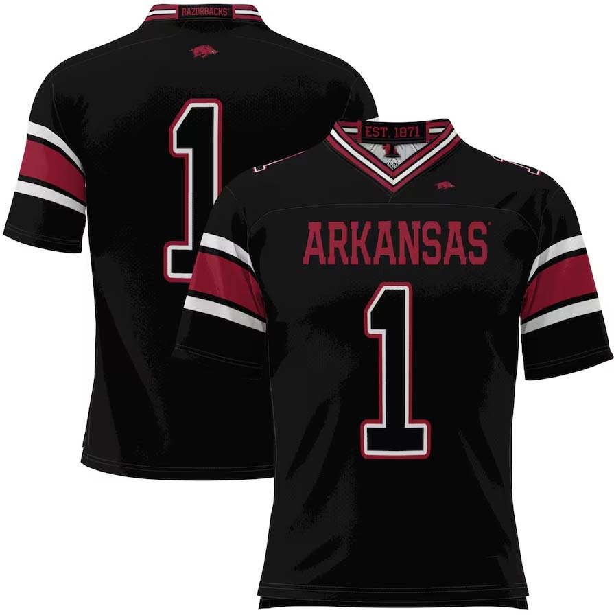 #1 A.Razorbacks GameDay Greats Football Jersey - Black Stitched American College Jerseys - Main View