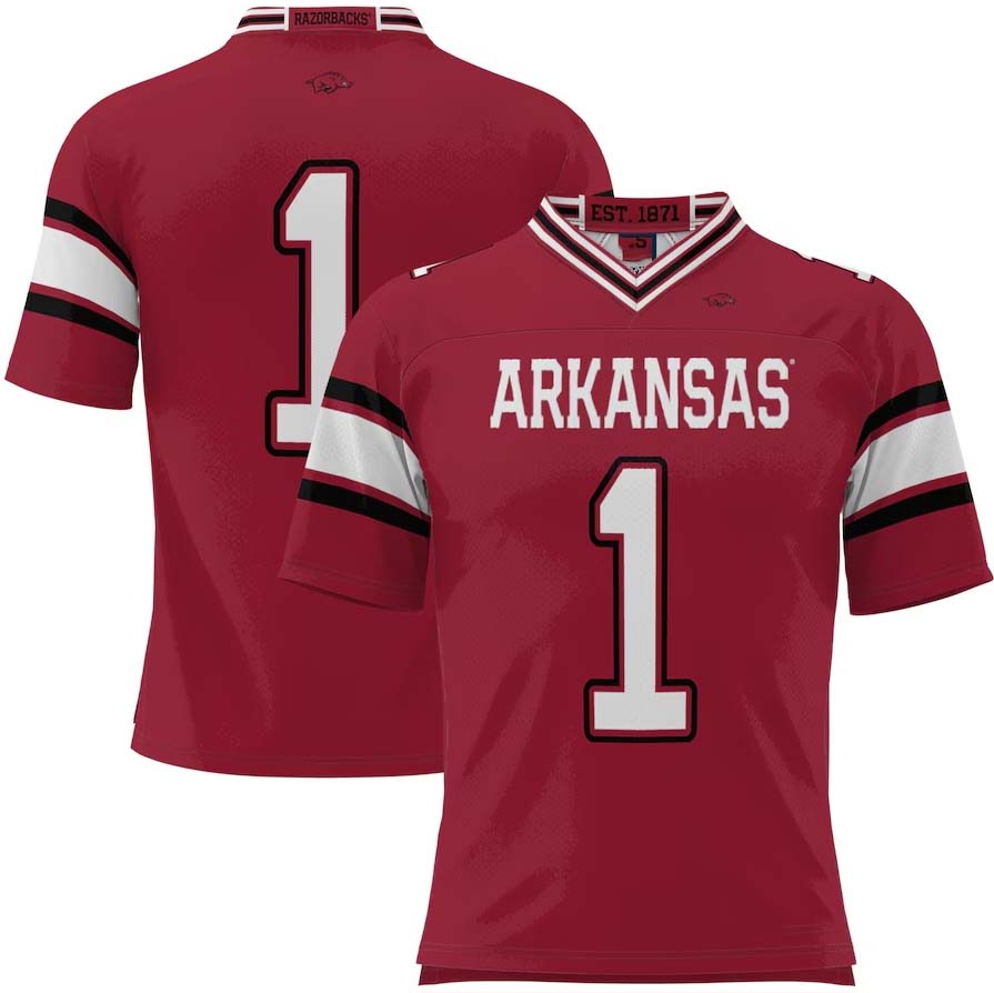 #1 A.Razorbacks GameDay Greats Football Jersey - Cardinal Stitched American College Jerseys - Main View