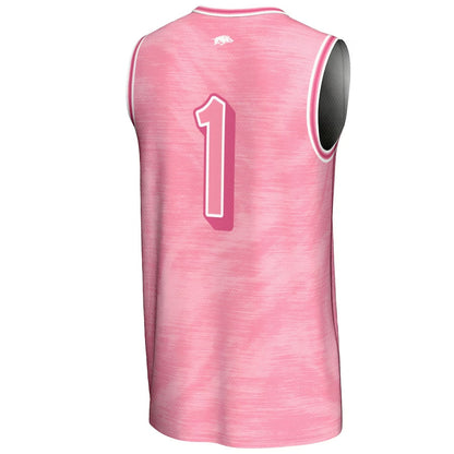 #1 A.Razorbacks GameDay Greats Unisex Lightweight Basketball Jersey - Pink Stitched American College Jerseys - Main View