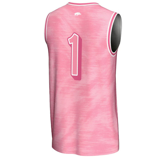 #1 A.Razorbacks GameDay Greats Unisex Lightweight Basketball Jersey - Pink Stitched American College Jerseys - Main View