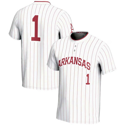 #1 A.Razorbacks GameDay Greats Unisex Lightweight Softball Jersey - White Stitched American College Jerseys - Main View
