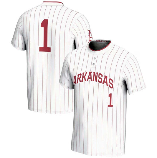 #1 A.Razorbacks GameDay Greats Unisex Lightweight Softball Jersey - White Stitched American College Jerseys - Main View