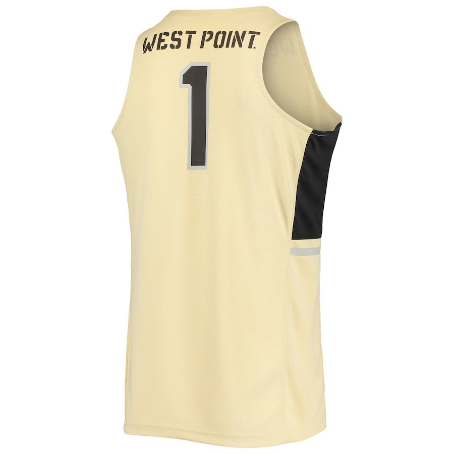 #1 A.Black Knights Replica Basketball Jersey Gold Stitched American College Jerseys - Main View