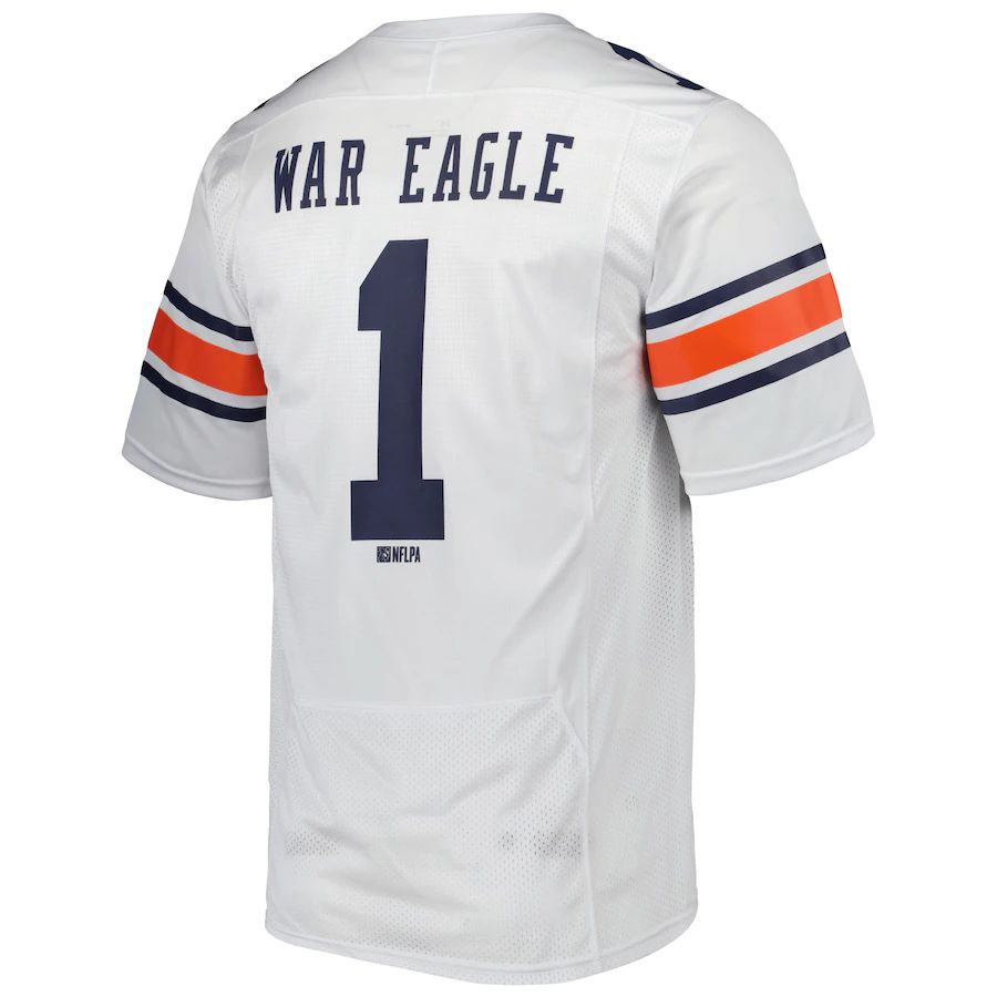 #1 A.Tigers Under Armour Team Wordmark Replica Football Jersey White Stitched American College Jerseys - Main View