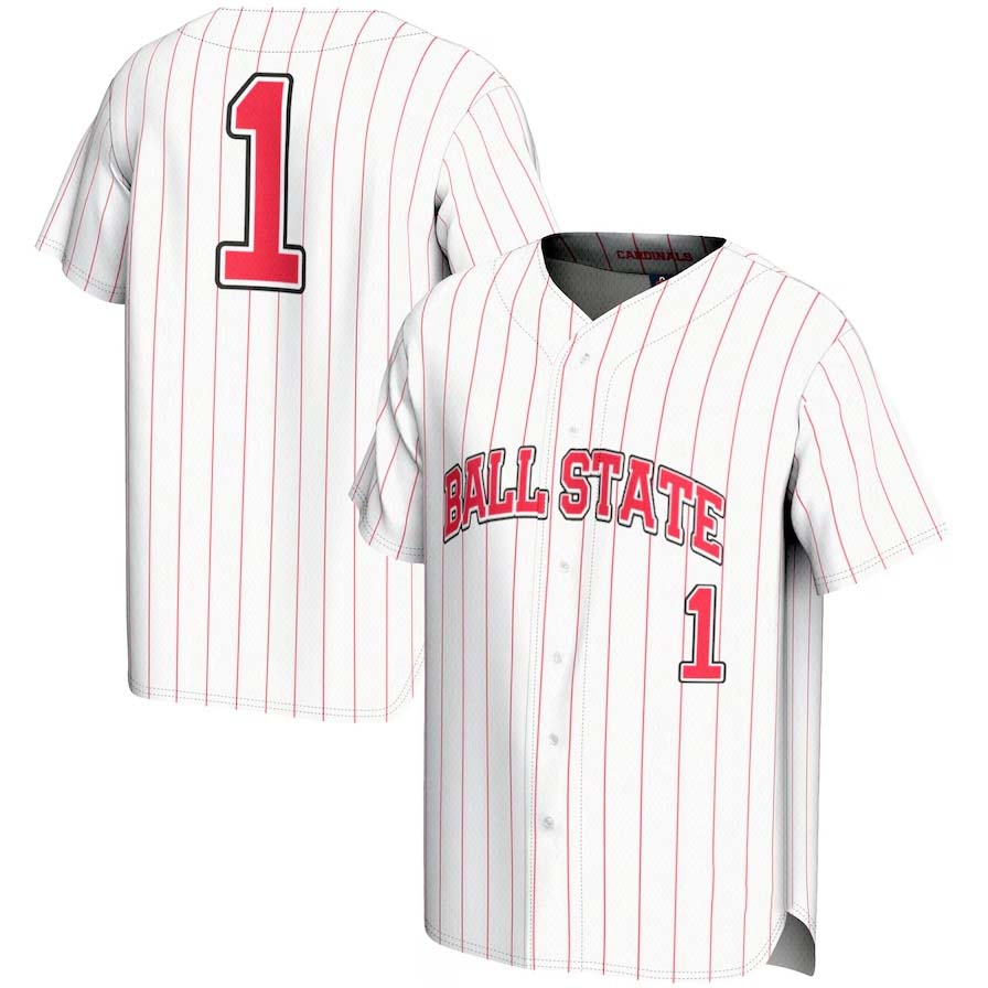 #1 B.State Cardinals GameDay Greats Lightweight Baseball Fashion Jersey - White Stitched American College Jerseys - Main View