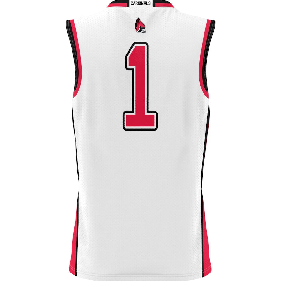 #1 B.State Cardinals GameDay Greats Lightweight Basketball Jersey - White Stitched American College Jerseys - Main View