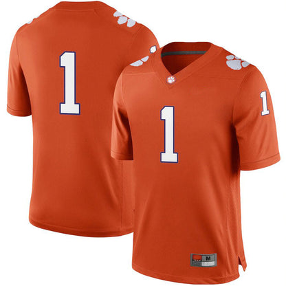 #1 C.Tigers Football Game Jersey  Orange Stitched American College Jerseys - Main View