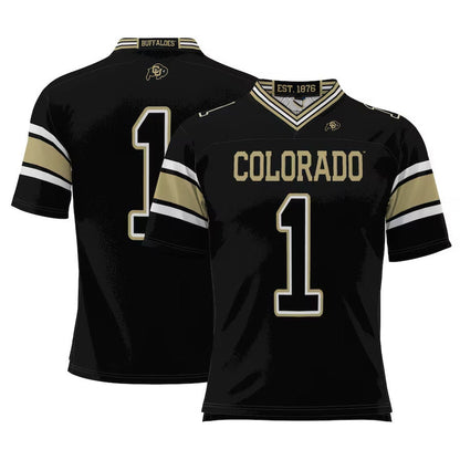 #1 C.Buffaloes GameDay Greats Endzone Football Jersey - Black American College Jerseys - Main View