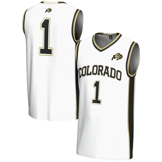 #1 C.Buffaloes GameDay Greats Replica Lightweight Basketball Jersey - White American College Jerseys - Main View