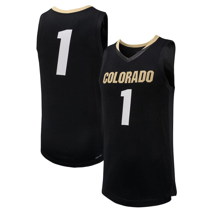 #1 C.Buffaloes Replica Basketball Jersey - Black American College Jerseys - Main View