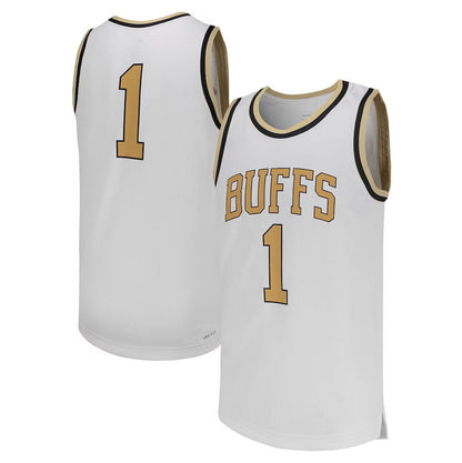 #1 C.Buffaloes Replica Basketball Jersey - White American College Jerseys - Main View