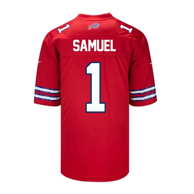 B.Bills #1 Curtis Samuel Game Jersey - Red Football Jerseys - Main View