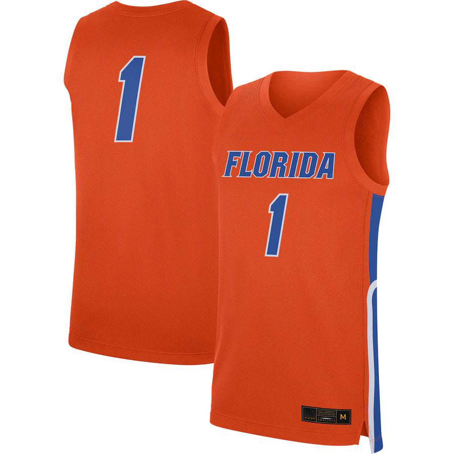 #1 F.Gators Jordan Brand Replica Basketball Jersey Orange Stitched American College Jerseys - Main View