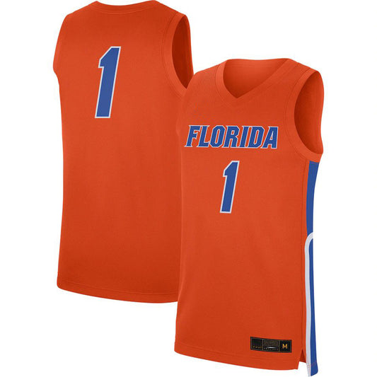 #1 F.Gators Jordan Brand Replica Basketball Jersey Orange Stitched American College Jerseys - Main View