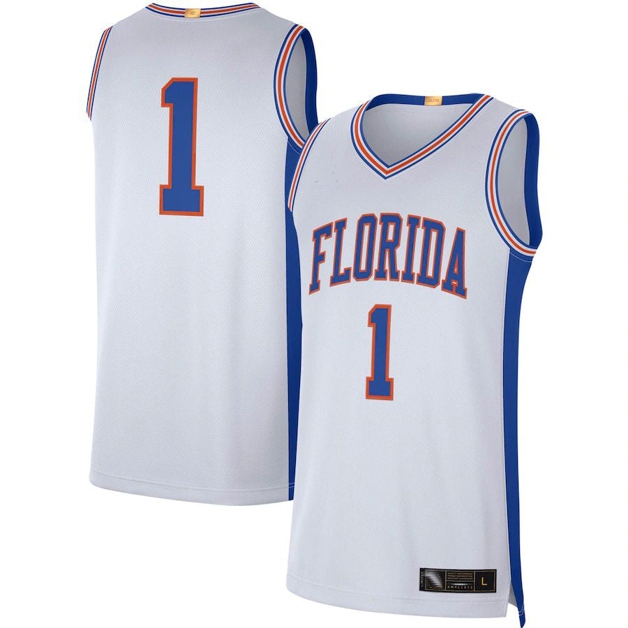 #1 F.Gators Jordan Brand Retro Limited Jersey White Stitched American College Jerseys - Main View