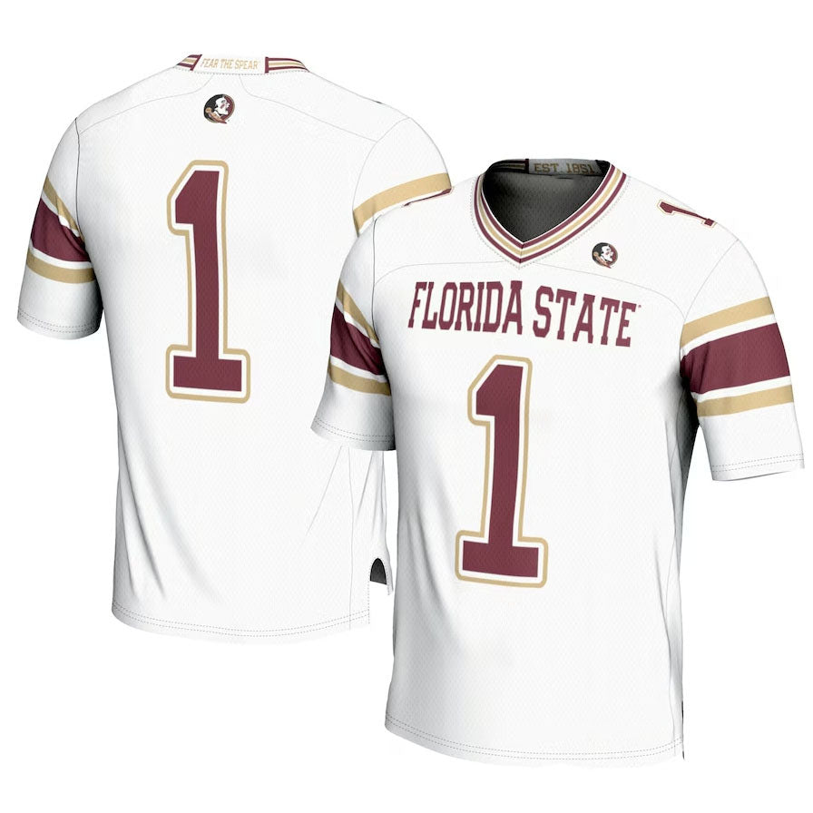 #1 F.State Seminoles GameDay Greats Football Jersey - White American College Jerseys - Main View