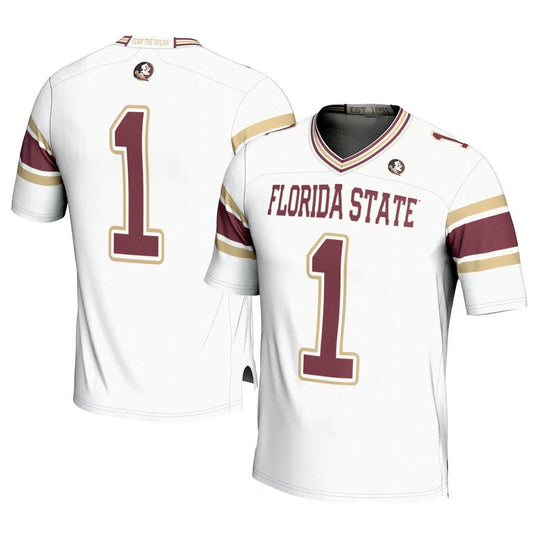#1 F.State Seminoles GameDay Greats Football Jersey - White American College Jerseys - Main View