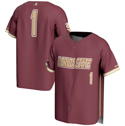 #1 F.State Seminoles GameDay Greats Lightweight Baseball Jersey - Garnet American College Jerseys - Main View