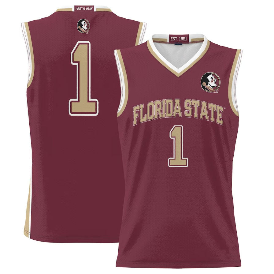 #1 F.State Seminoles GameDay Greats Lightweight Basketball Jersey - Garnet American College Jerseys - Main View