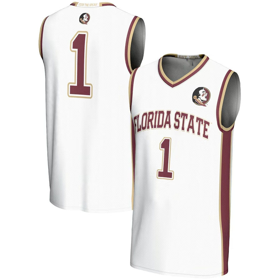#1 F.State Seminoles GameDay Greats Lightweight Basketball Jersey - White American College Jerseys - Main View