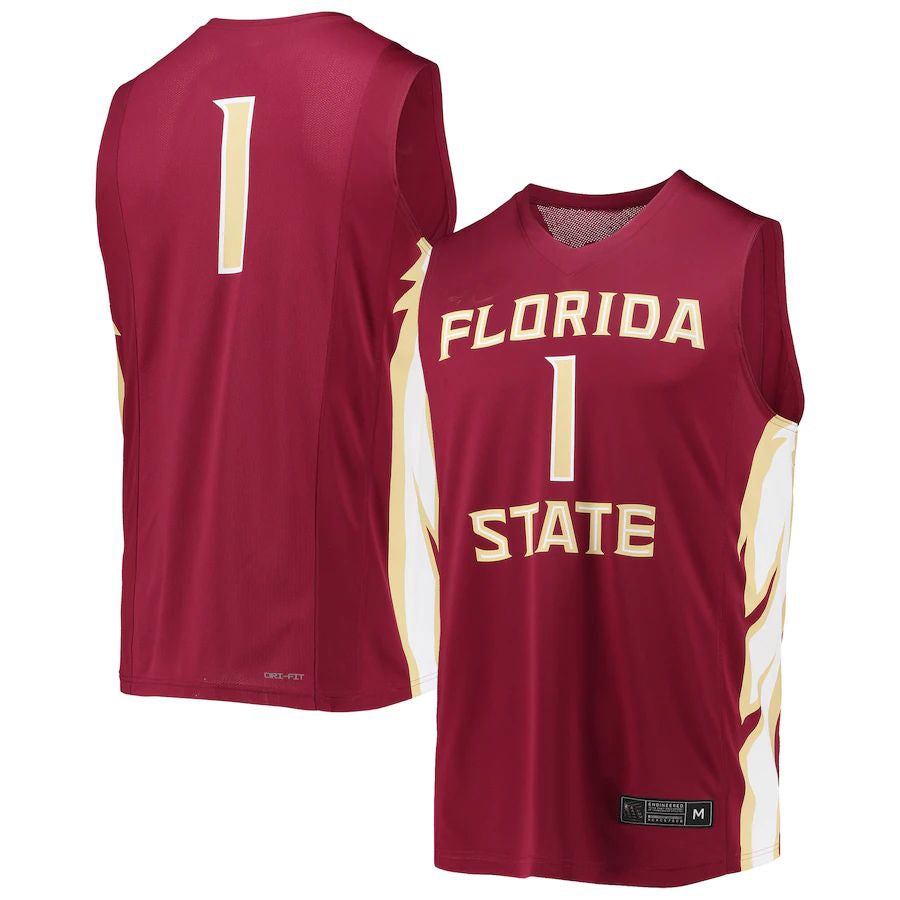 #1 F.State Seminoles Team Replica Basketball Jersey Garnet Stitched American College Jerseys - Main View